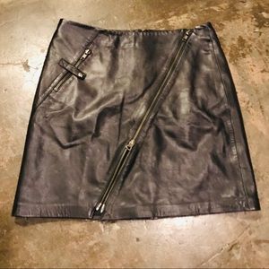 Vintage Black Leather Mini Skirt